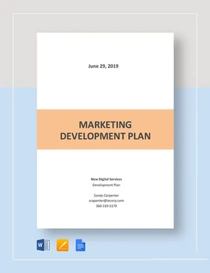 Marketing Development Plan Template Marketing Development Plan Template