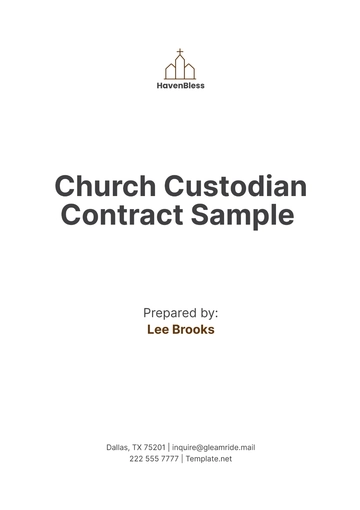 Free Church Custodian Contract Sample??Template to Edit Online