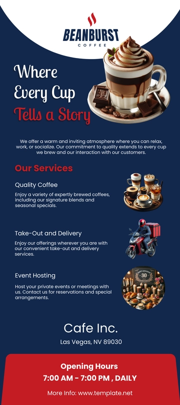 Free Cafe Service Rack Card Template to Edit Online