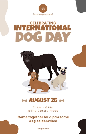Free International Dog Day Celebration Poster Template to Edit Online