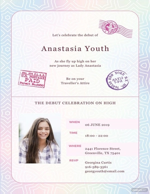 Passport Debut Invitation Template