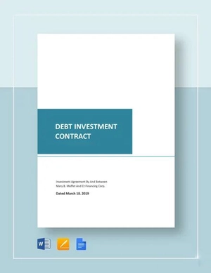 Debt Investment Contract Template