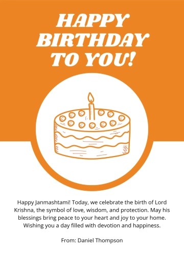 Free Janmashtami Birthday Wishes Template to Edit Online