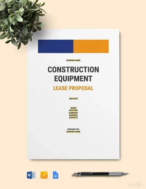 Construction Heavy Equipment Lease Proposal Template
