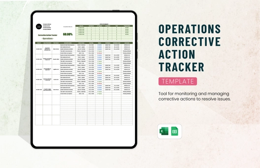 Operations Corrective Action Tracker Template