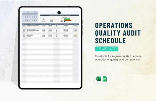 Operations Quality Audit Schedule Template