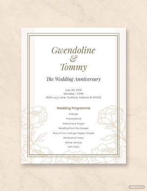 Wedding Anniversary Program Template