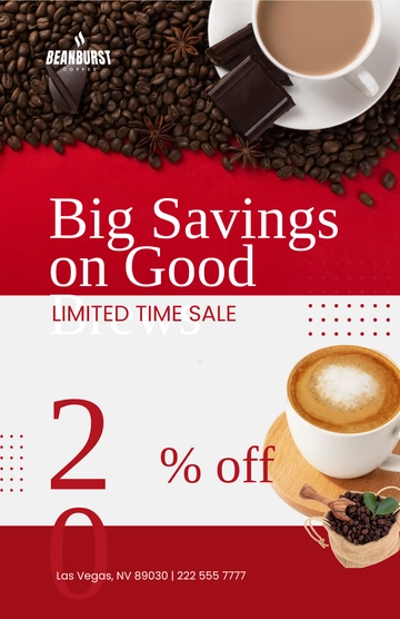 Free Cafe Sale Poster Template to Edit Online