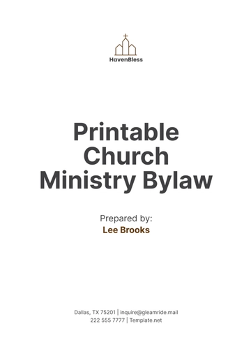 Free Printable Church Ministry Bylaw Template to Edit Online
