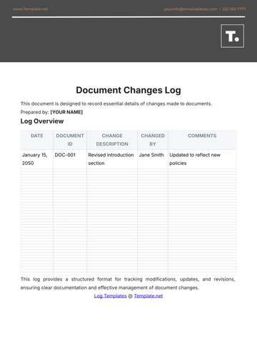 Free Document Log  Format Template to Edit Online