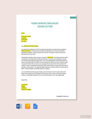 Food Service Specialist Cover Letter