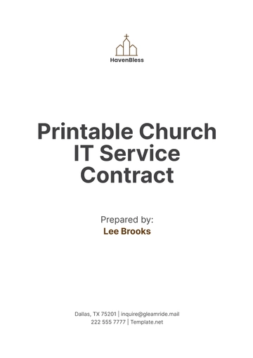 Free Printable Church IT Service Contract Template to Edit Online