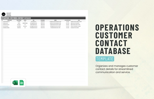 Operations Customer Contact Database Template