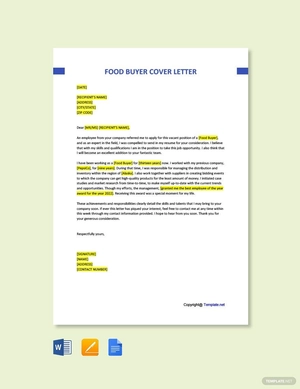 Food Buyer Cover Letter