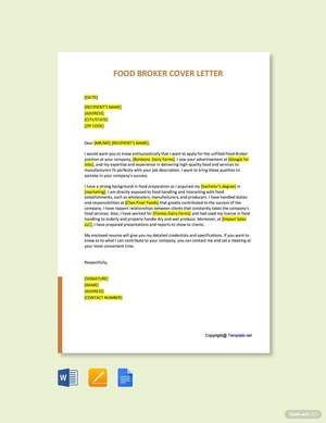 Food Broker Cover Letter