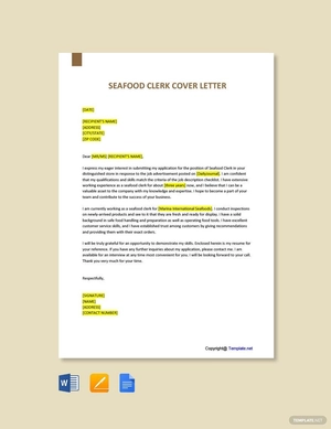 Seafood Clerk Cover Letter