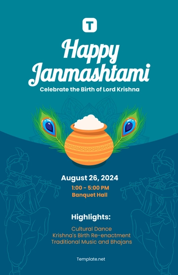Free Janmashtami Poster Template to Edit Online