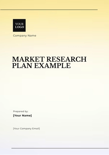 Free Market Research Plan Example Template to Edit Online
