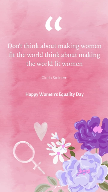 Free Happy Women's Equality Day Quote Template to Edit Online