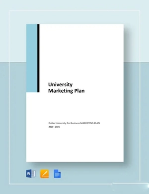 University Marketing Plan Template