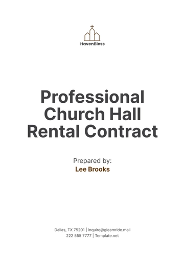 Free Professional Church Hall Rental Contract Template to Edit Online