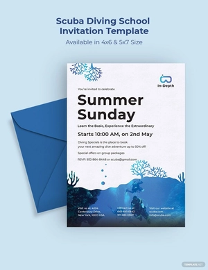 Scuba Diving School Invitation Template