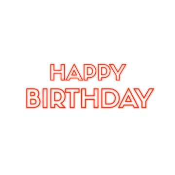 Free Neon Happy Birthday Text to Edit Online