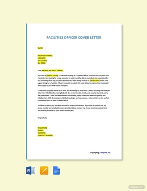 Facilities Officer Cover Letter