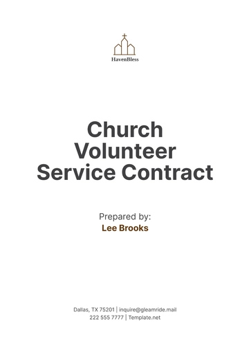 Free Church Volunteer Service Contract Template to Edit Online
