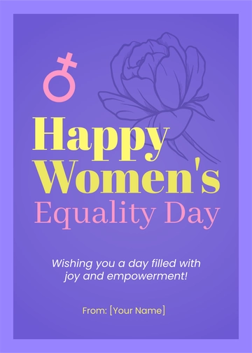 Free Happy Women's Equality Day Template to Edit Online