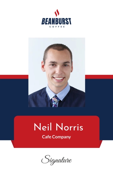 Free Cafe Company ID Card Template to Edit Online