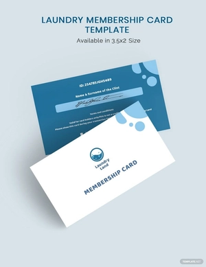 Laundry Membership Card Template