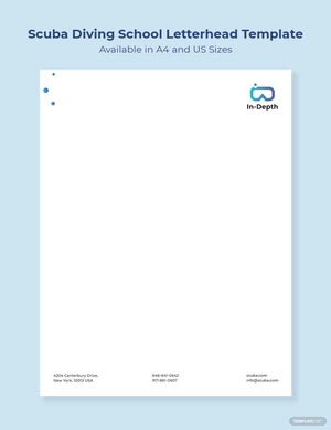 Scuba Diving School Letterhead Template