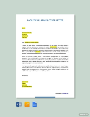 Facilities Planner Cover Letter