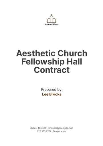 Free Aesthetic Church Fellowship Hall Contract Template to Edit Online