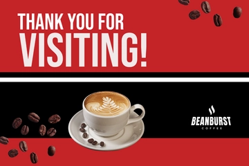 Free Cafe Thank you Postcard Template to Edit Online