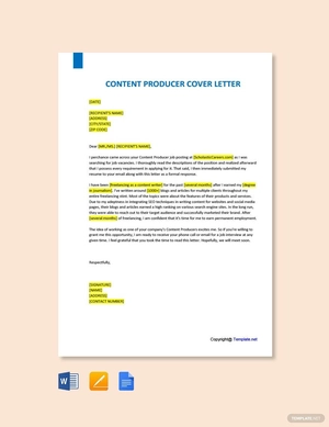 Content Producer Cover Letter