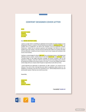 Content Designer Cover Letter