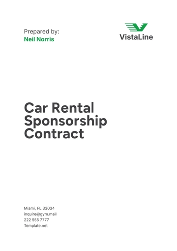Free Car Rental Sponsorship Contract Template to Edit Online