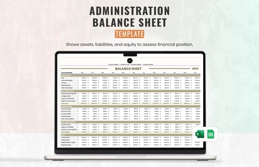 Administration Balance Sheet Template
