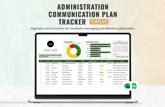 Administration Communication Plan Tracker Template