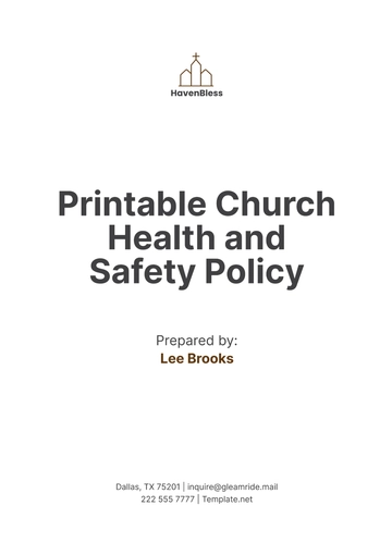 Free Printable Church Health and Safety Policy Template to Edit Online