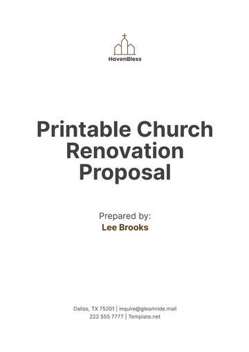 Free Printable Church Renovation Proposal Template to Edit Online