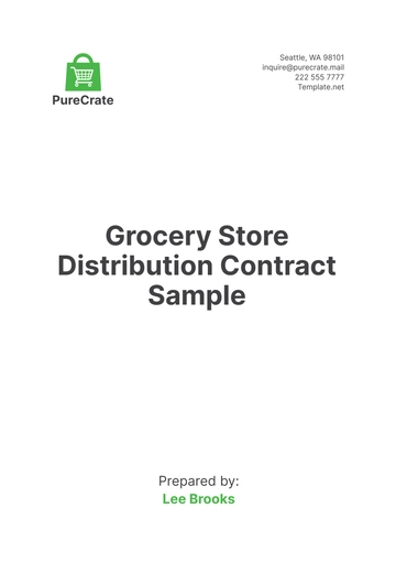 Free Grocery Store Distribution Contract Sample Template to Edit Online