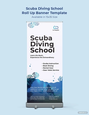 Scuba Diving School Roll Up Banner Template