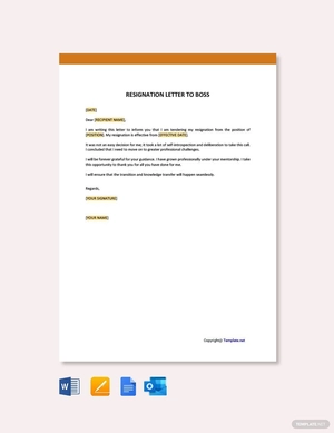 Resignation Letter to Boss