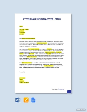 Attending Physician Cover Letter