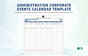 Administration Corporate Events Calendar Template