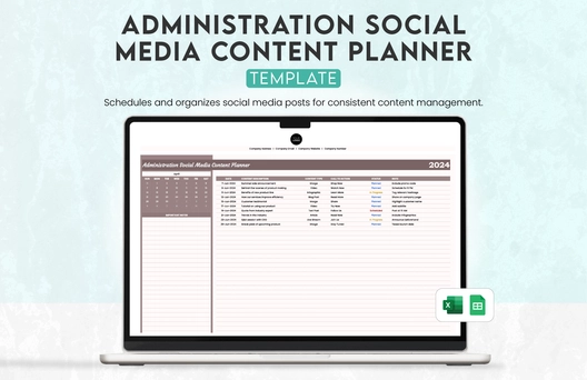 Administration Social Media Content Planner Template