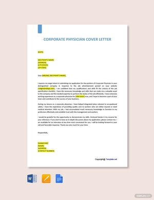 Corporate Physician Cover Letter